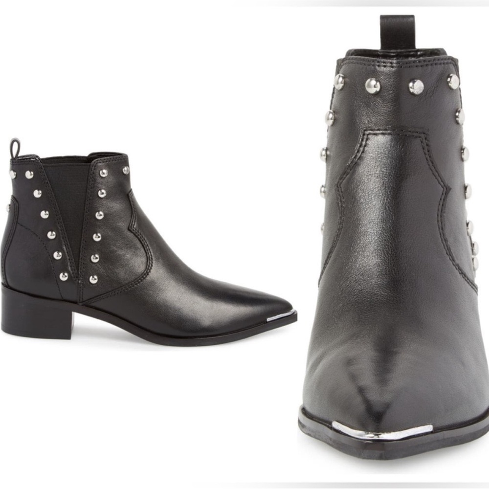 Marc Fisher Black Studded Ankle Booties. Perfect condition worn once. Size 9.